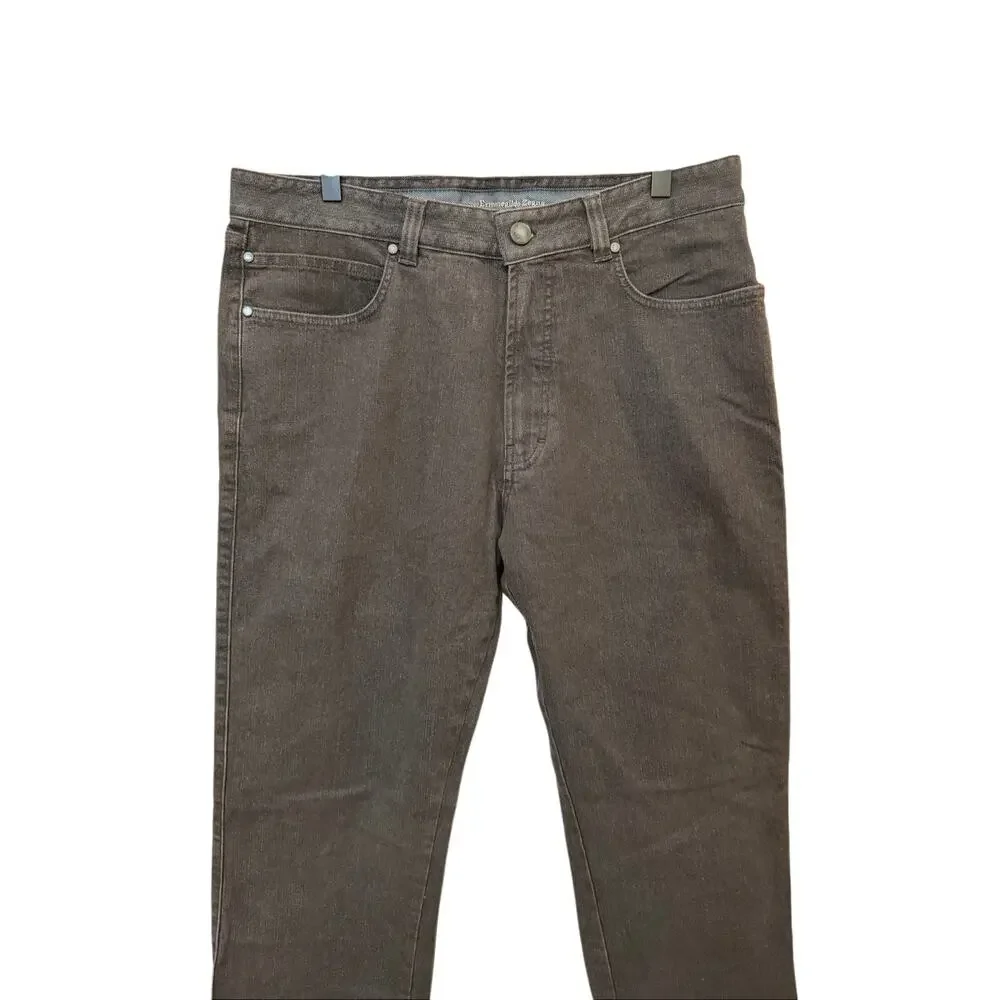 Ermenegildo Zegna Mens Pants Tailored Fit Straight Leg Jeans Size 34 NWT Stained